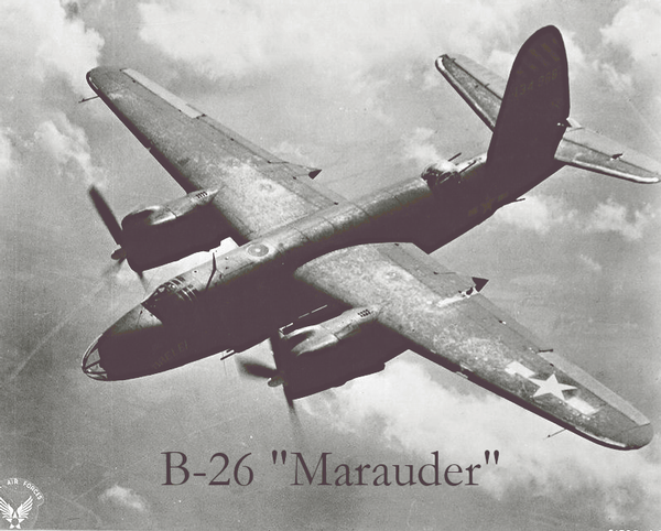 B-26 Marauder crash story artwork near the Steinbeck ranch.