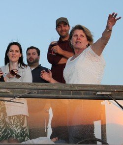 Cindy in the Jeep Willy during the tour