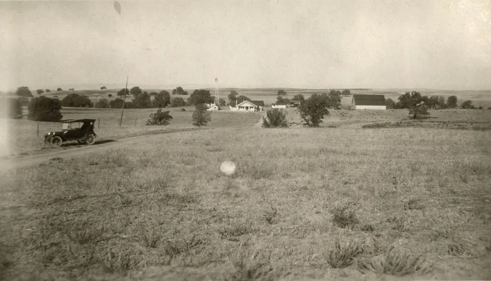 Frank Ernst ranch from Union Road, 1924 or 1928